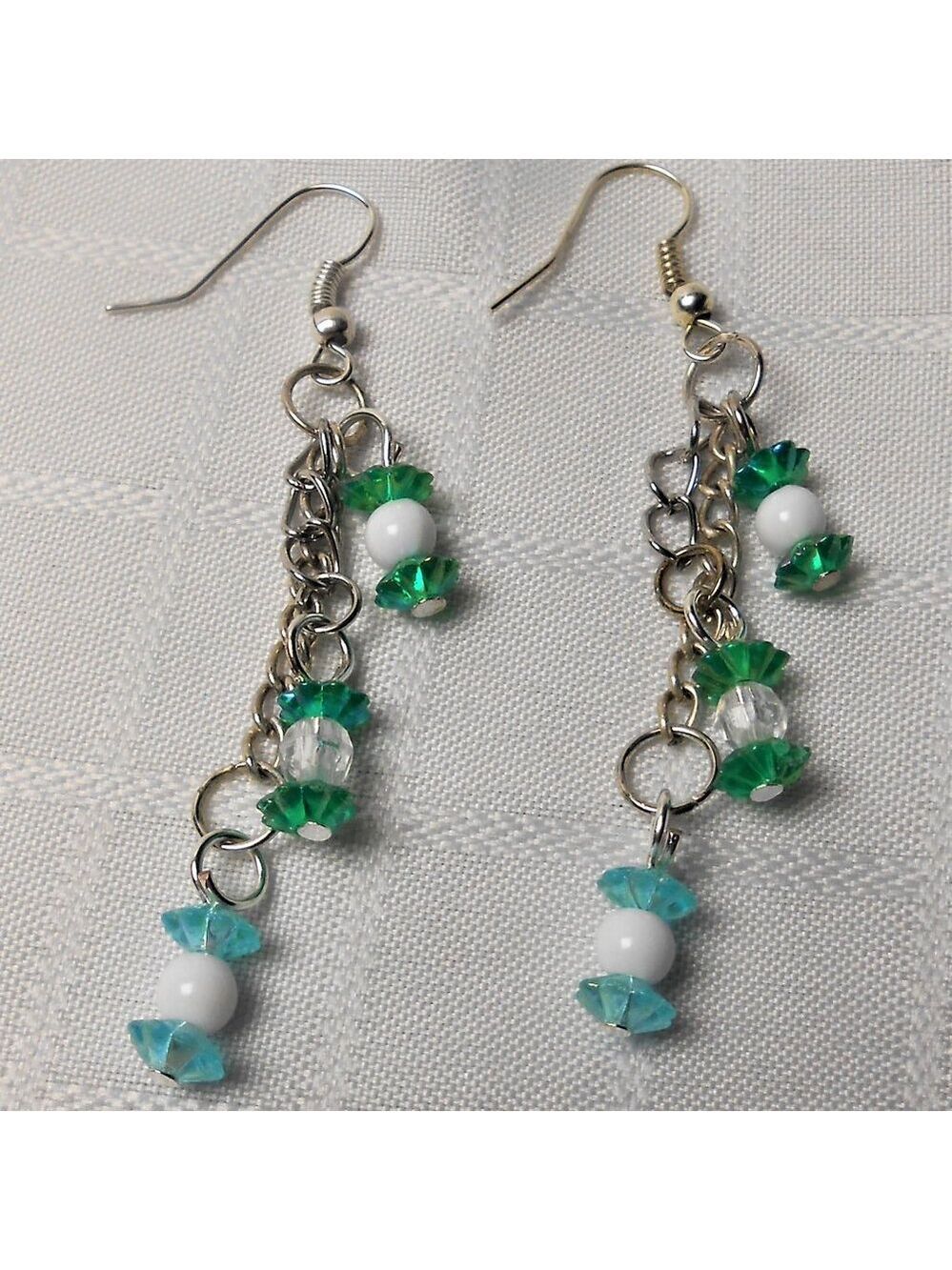 No 1239 Handmade candy-shaped earrings with polished stones